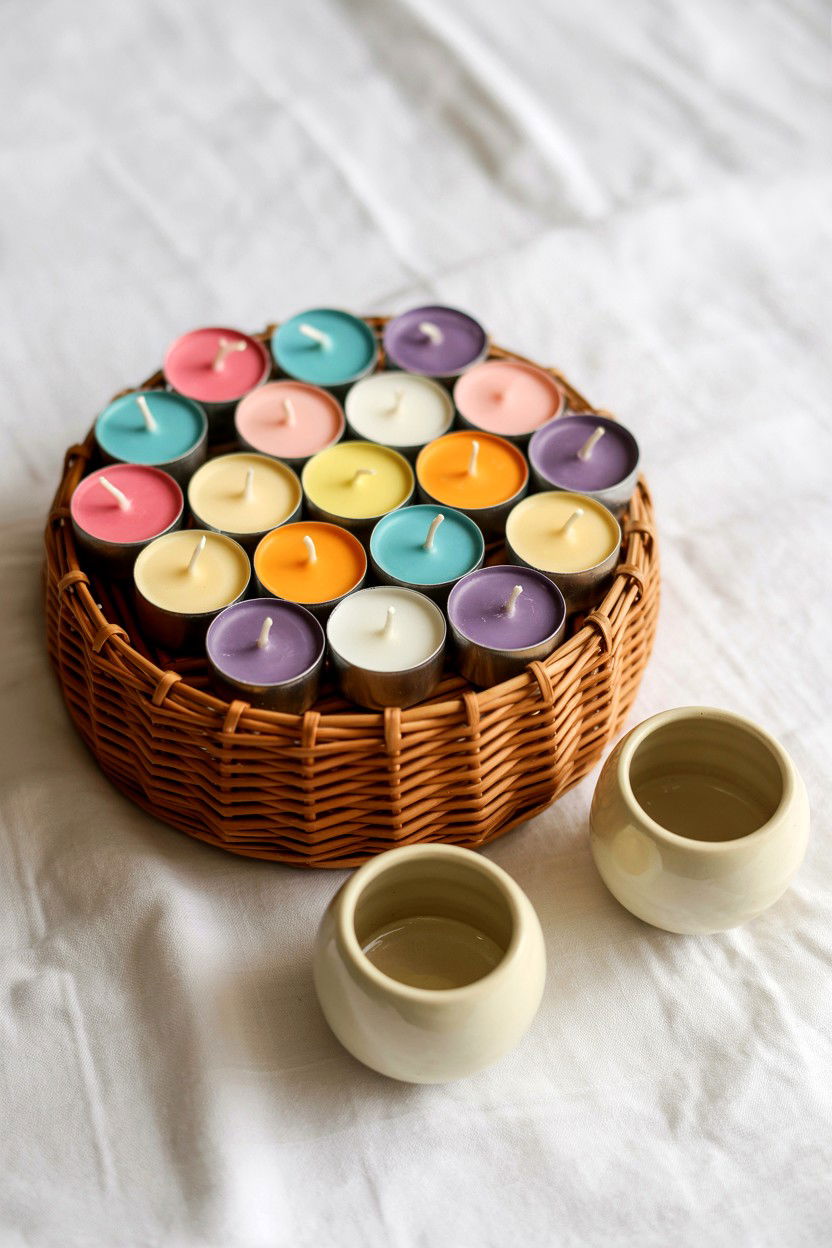 Tea Light Candle Sampler - 25 Valentine's Day Candle Gift Basket Ideas