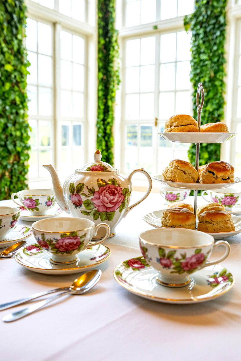 Tea Party Setup - 25 Dark Academia Valentine's Day Ideas