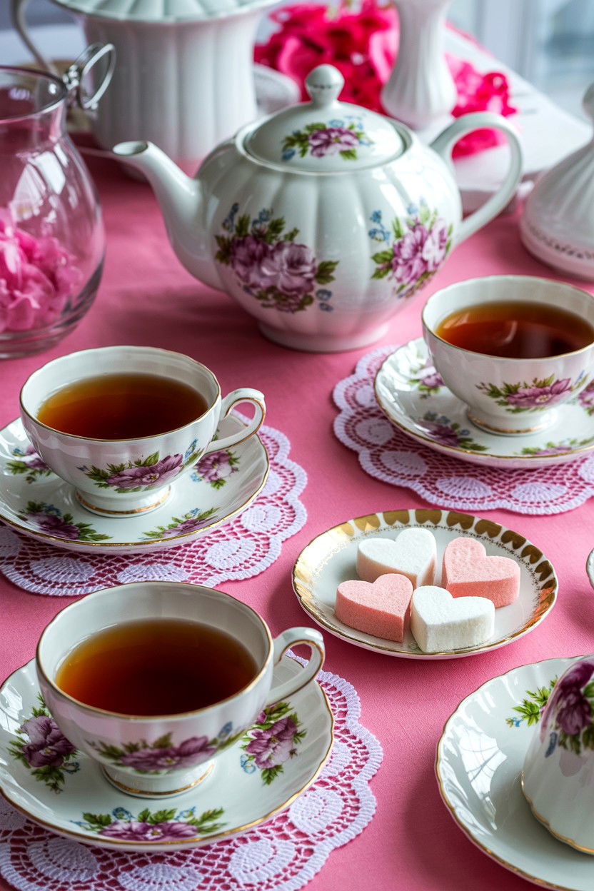Tea Party Table - 25 Valentine's Day Party Table Ideas