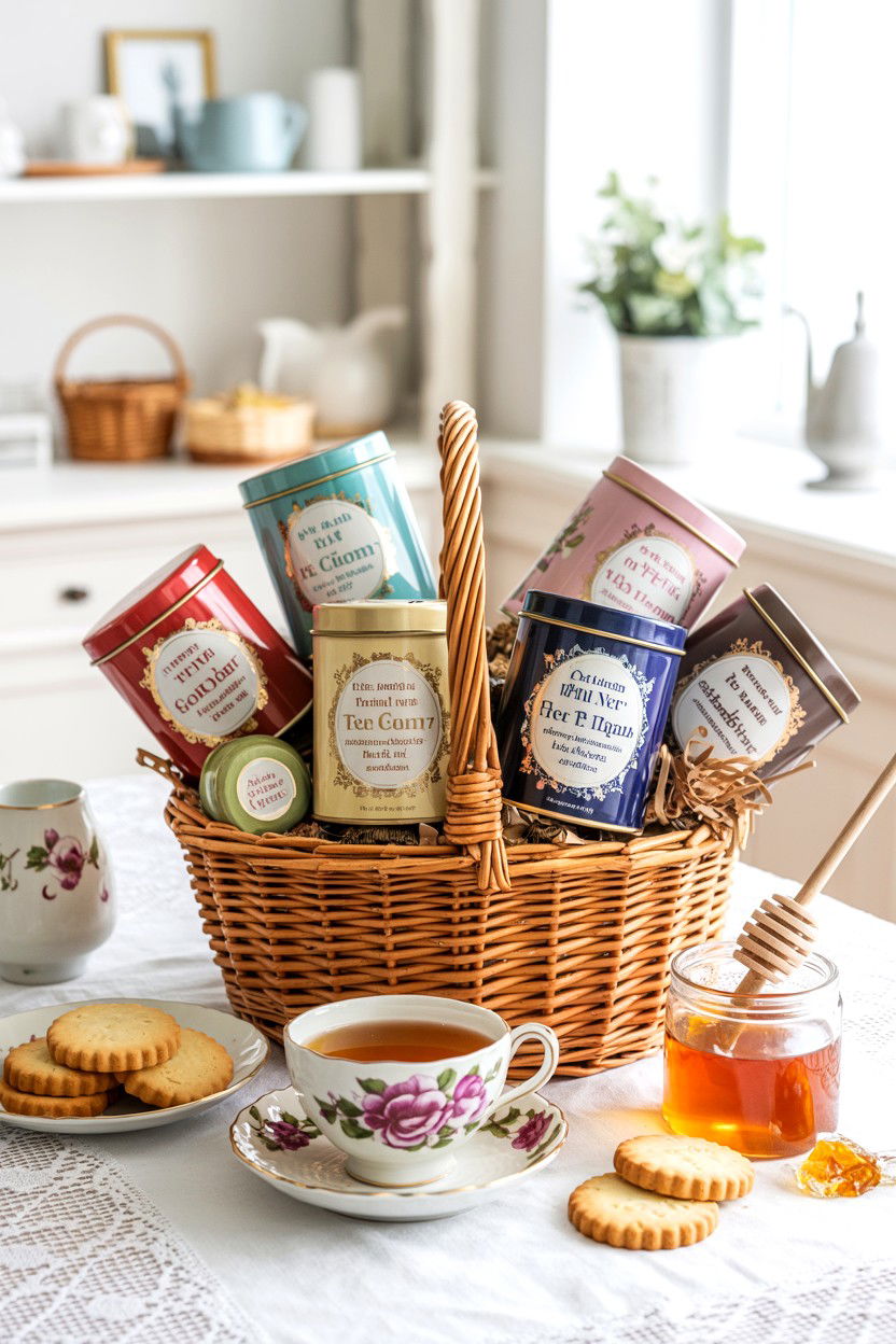 Tea gift basket - 25 Budget Valentine's Day Gift Basket Ideas