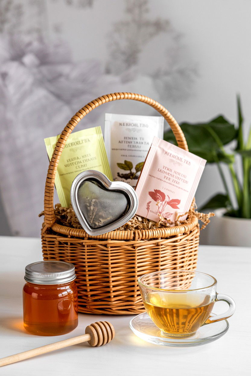 Tea gift basket - 25 Valentine's Day Teacher Gift Basket Ideas
