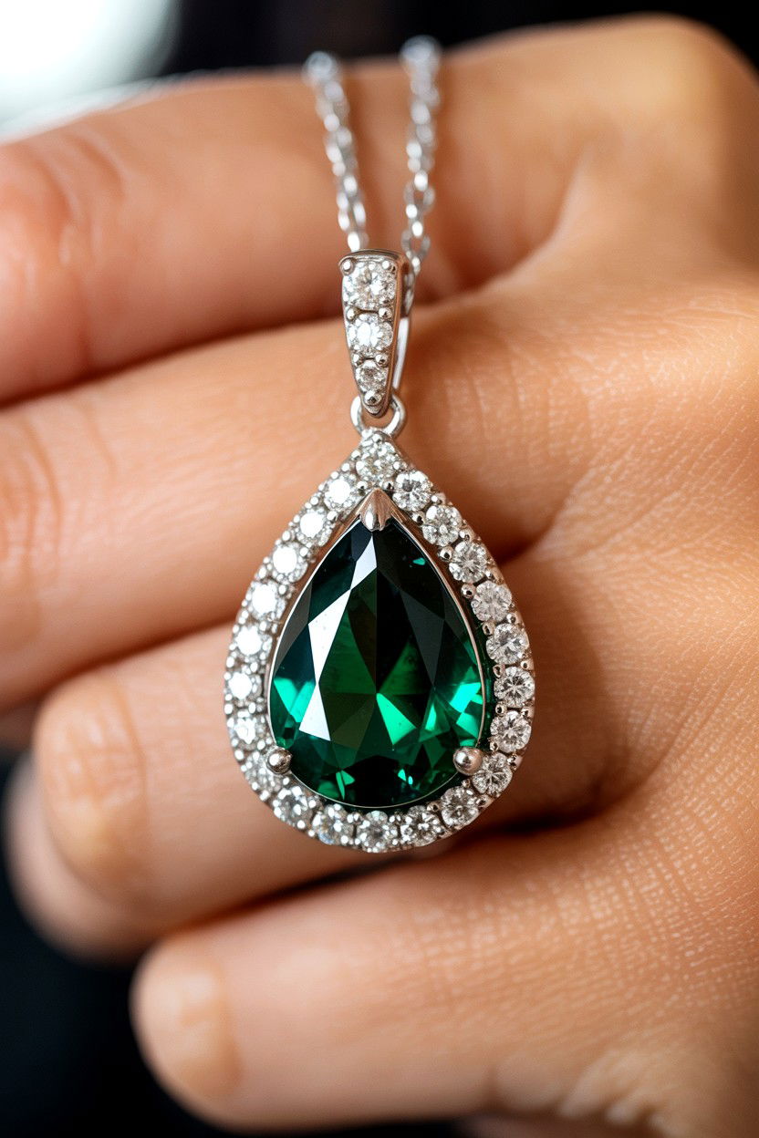 Teardrop Gemstone Pendant - 25 Valentine's Day Pendant Ideas