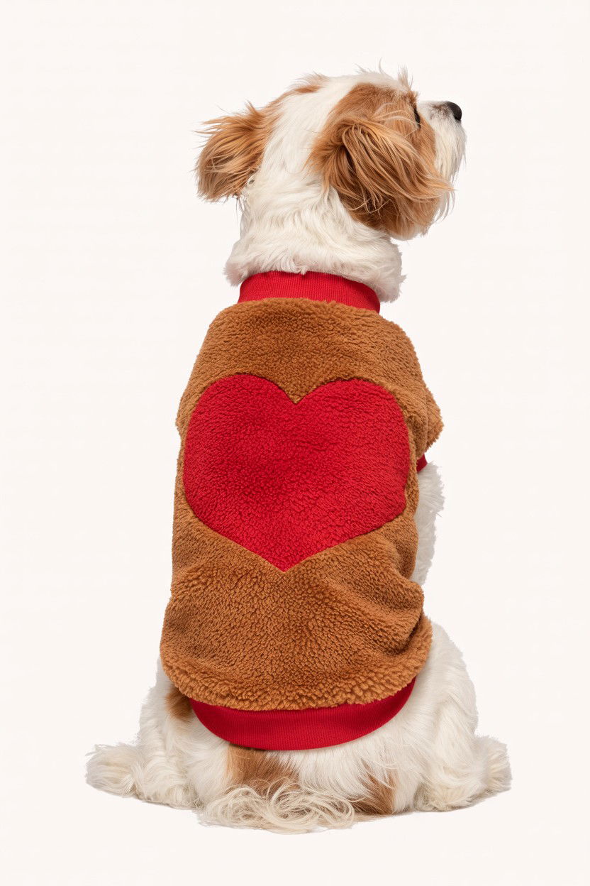 Teddy Bear Heart Pet Sweater - 25 Valentine's Day Pet Sweater Ideas