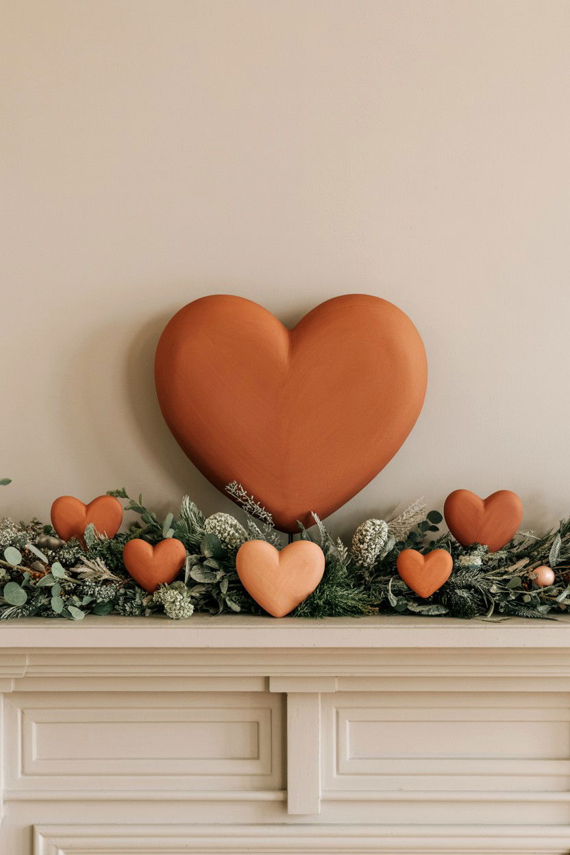 Terracotta Heart Decor - 25 Modern Valentine's Day Decor Ideas