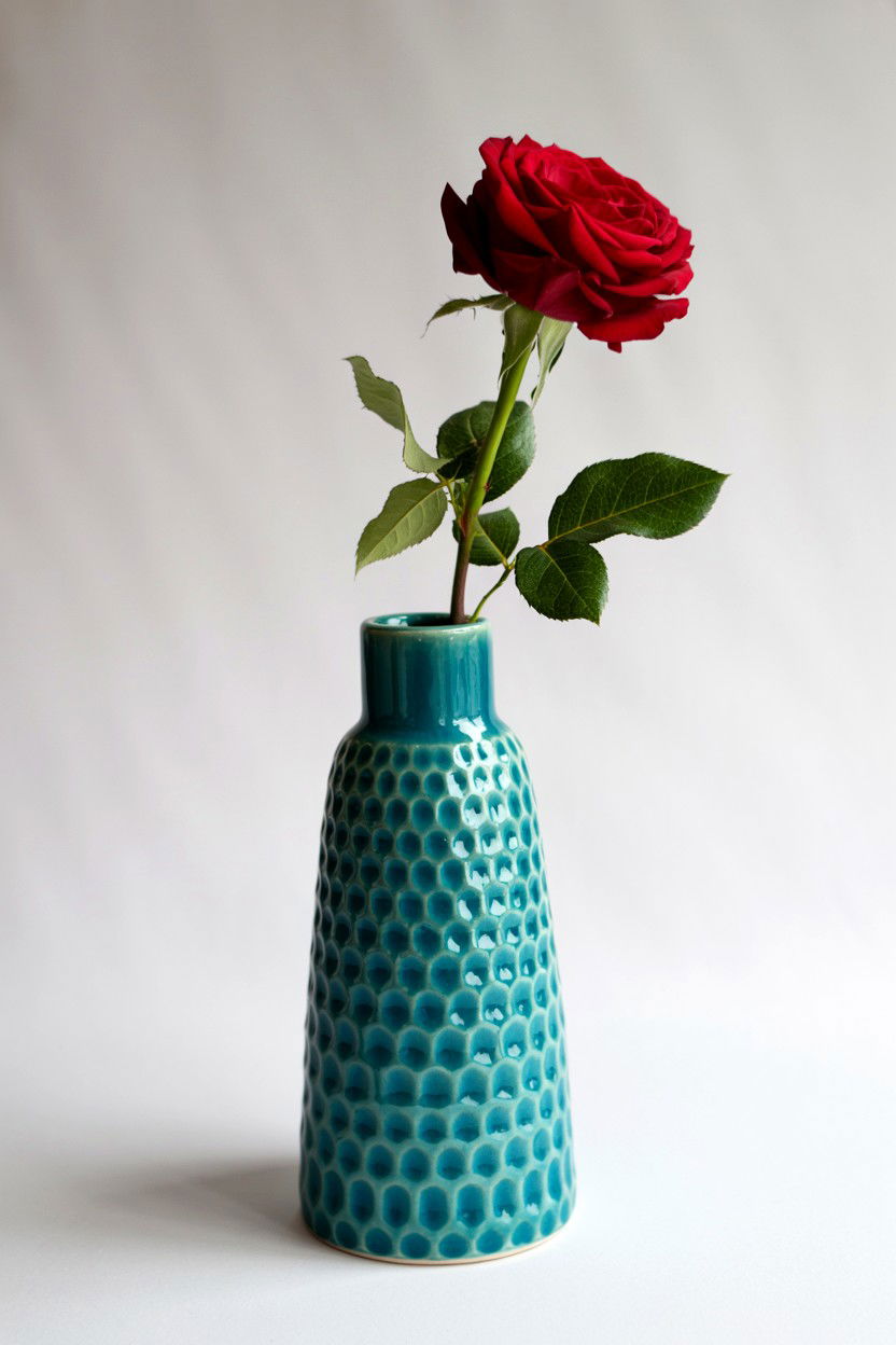 Textured ceramic bud vase - 25 Valentine's Day Pottery Class Ideas
