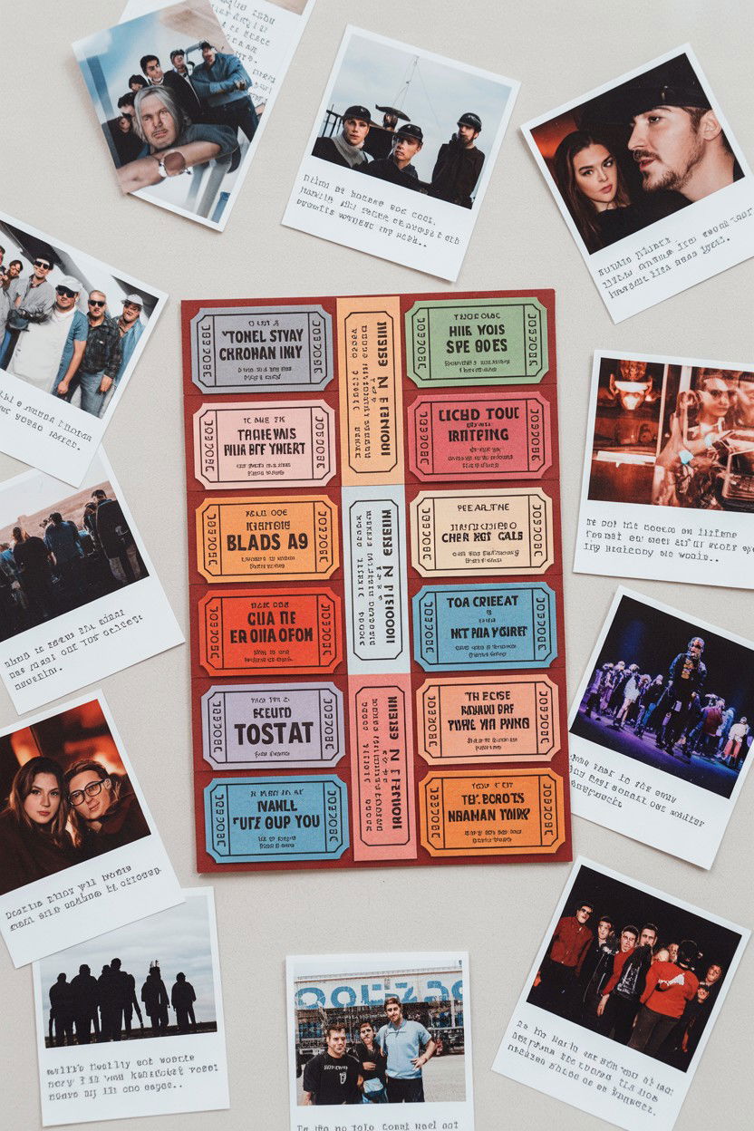 Ticket Stub Scrapbook - 25 Valentine's Day Scrapbook Layout Ideas