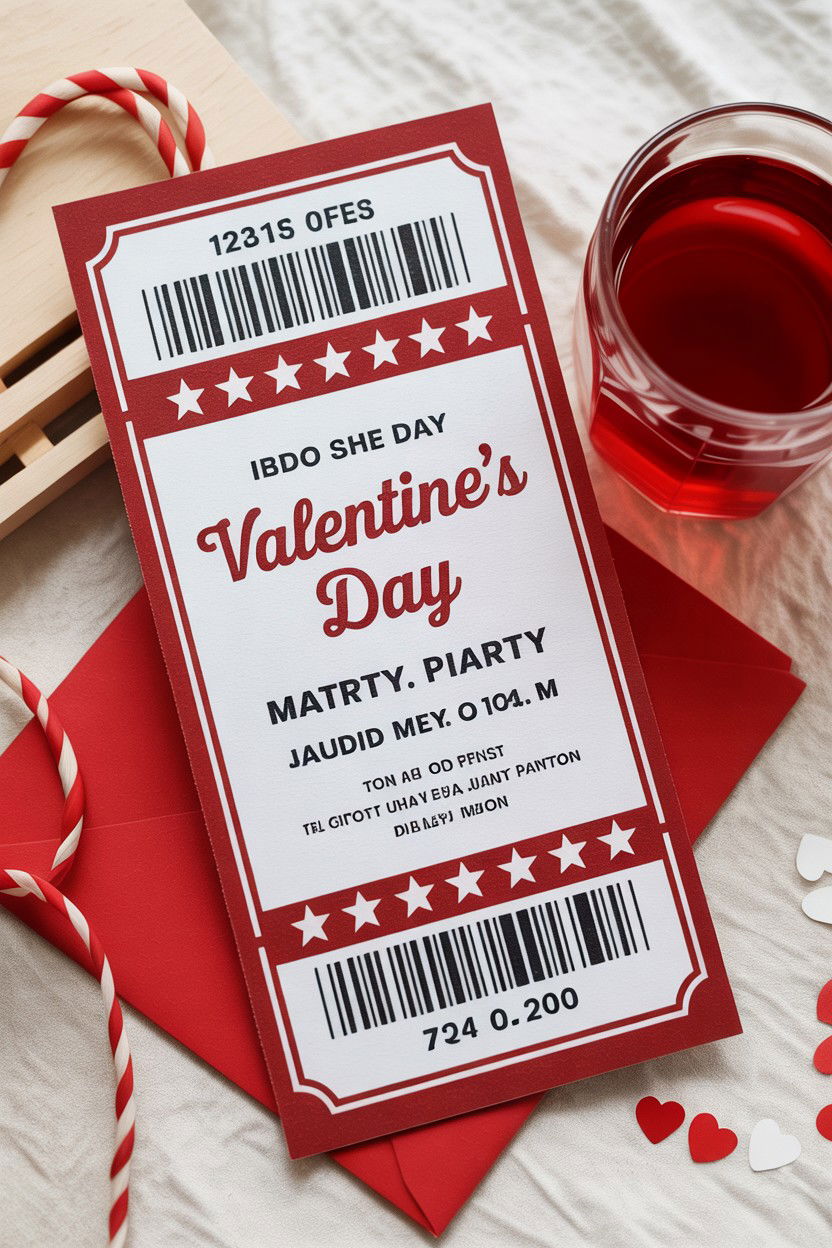 Ticket invitation - 25 Valentine's Day Party Invitation Ideas