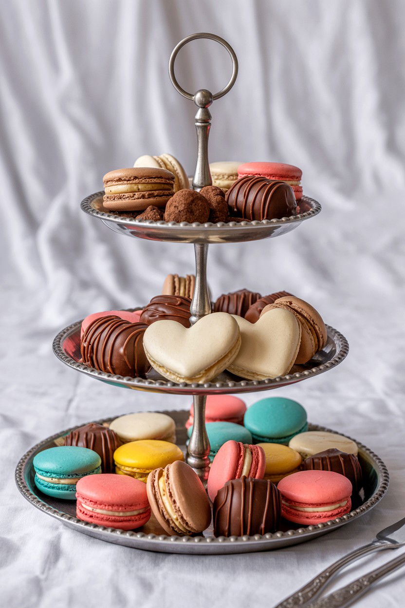Tiered Dessert Stand - 25 Valentine's Day Dinner Table Ideas