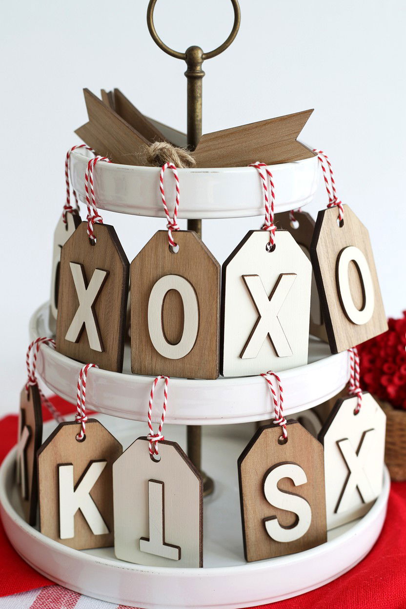 Tiered Tray Tag Signs - 25 Valentine's Day Tiered Tray Sign Ideas