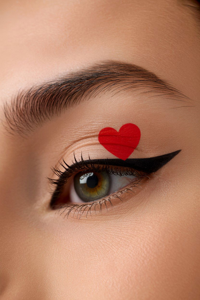 Tiny Heart Inner Corner Liner - 25 Valentine's Day Graphic Liner Ideas