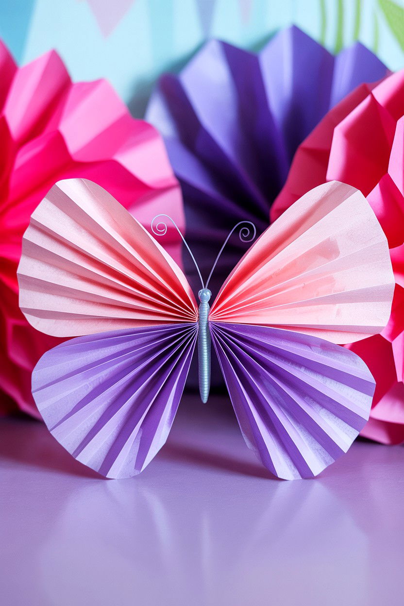 Tissue Paper Butterfly - 25 Valentine's Day Tissue Paper Ideas