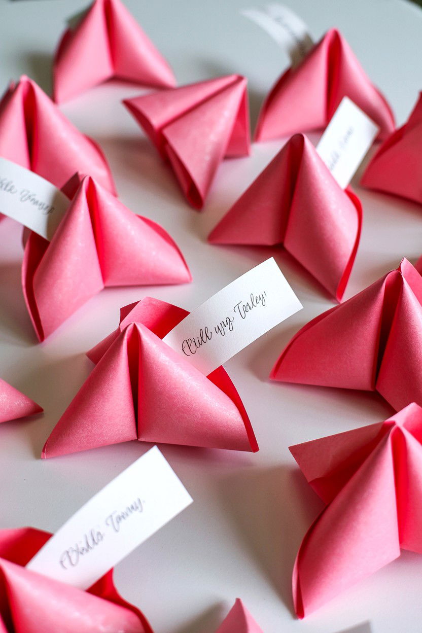 Tissue Paper Fortune Cookies - 25 Valentine's Day Tissue Paper Ideas