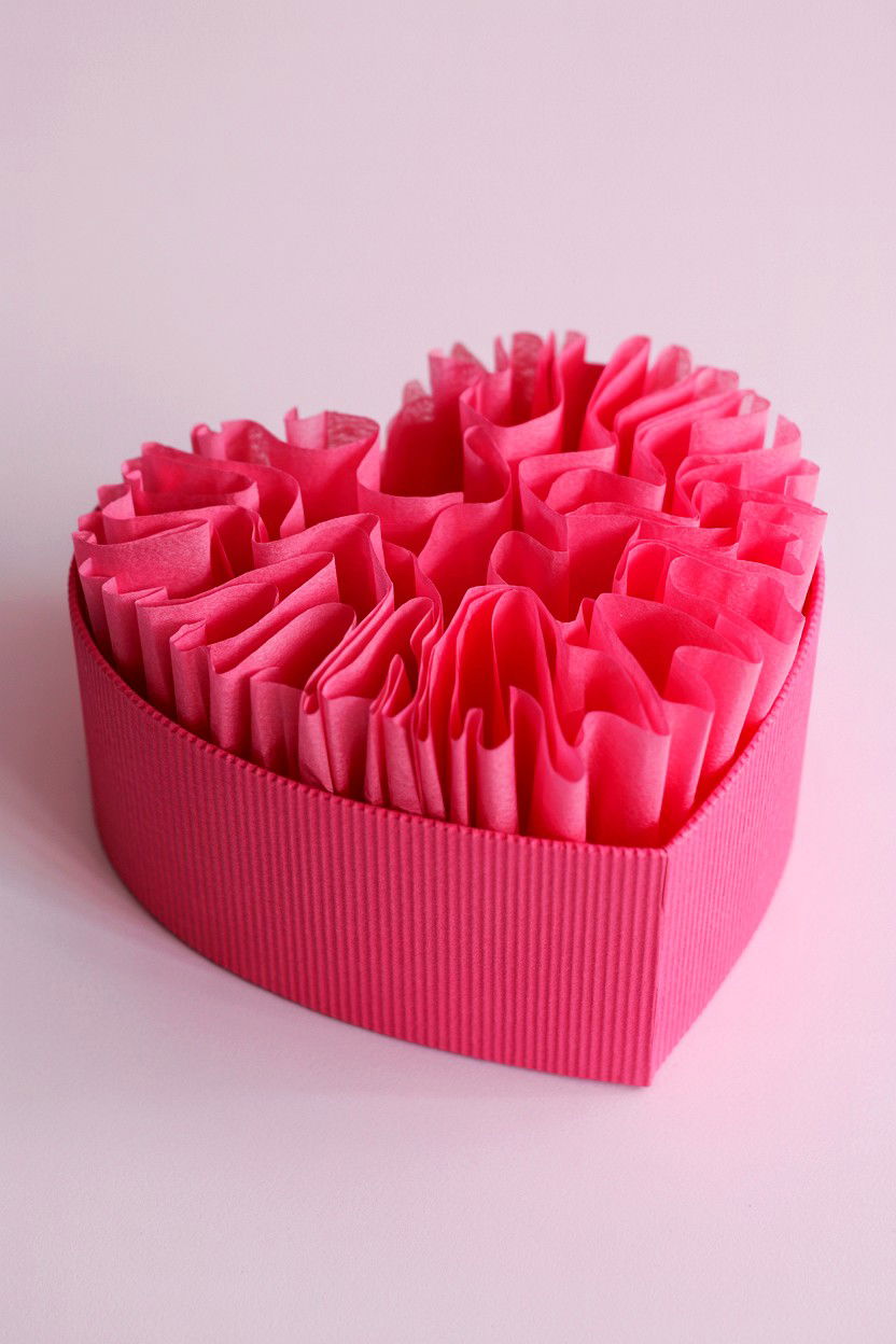 Tissue Paper Heart Box - 25 Valentine's Day Tissue Paper Ideas