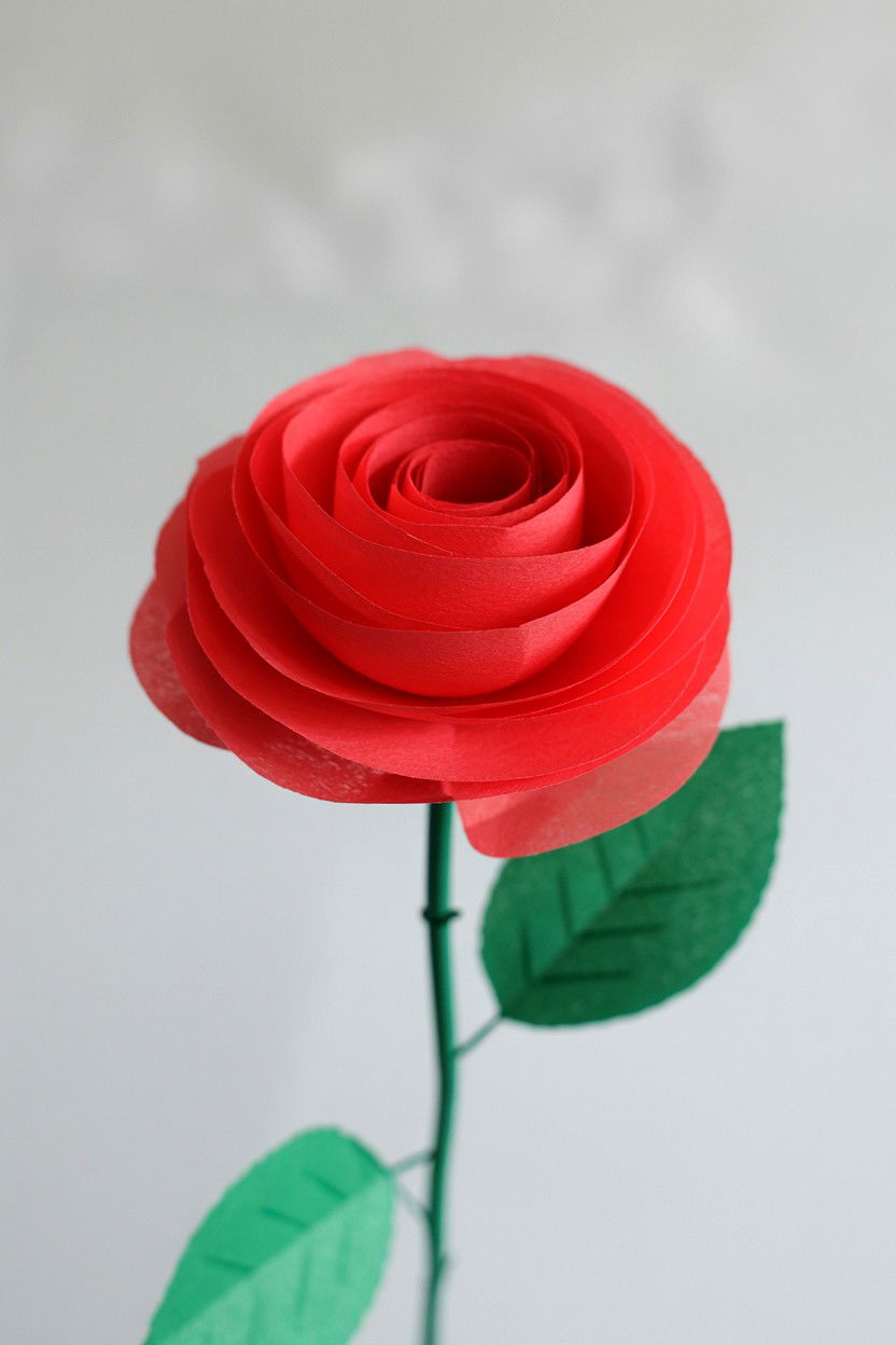 Tissue Paper Rose - 25 Valentine's Day Tissue Paper Ideas