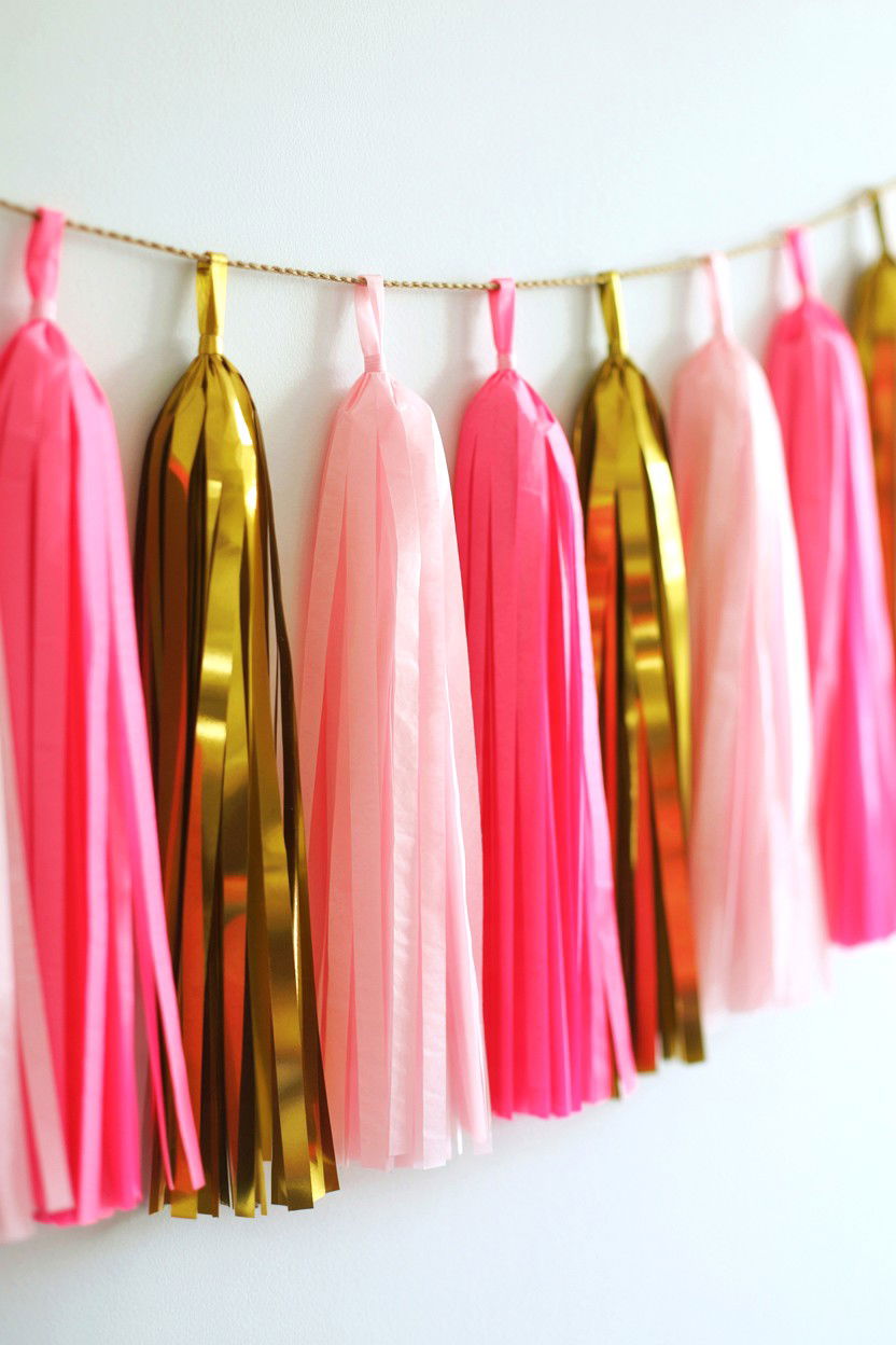 Tissue Paper Tassel Garland - 25 Valentine's Day Tissue Paper Ideas