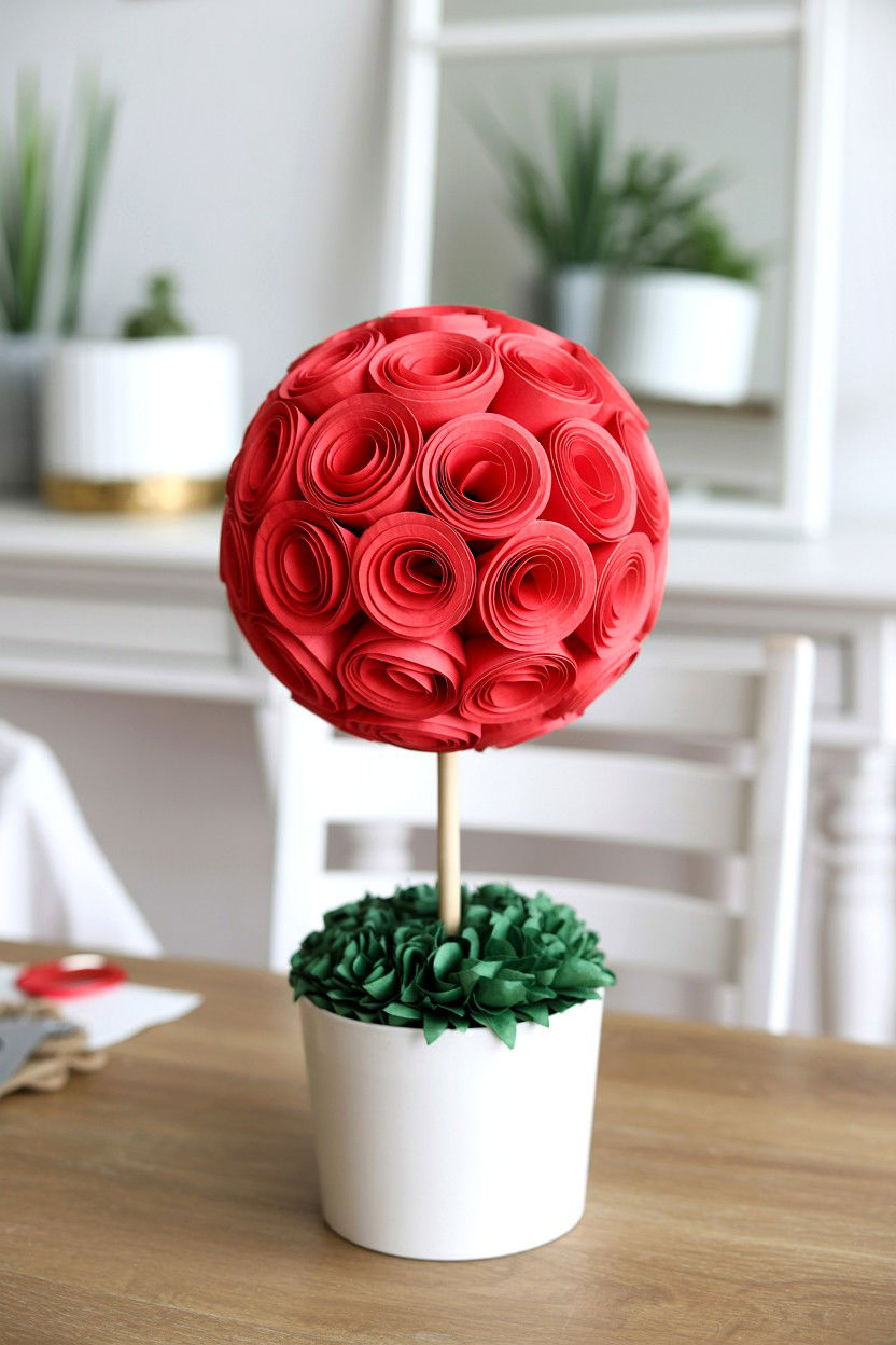 Tissue Paper Topiary - 25 Valentine's Day Tissue Paper Ideas
