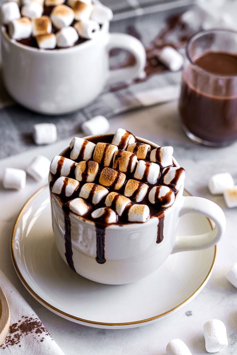 Toasted Marshmallow Hot Chocolate - 25 Valentine's Day Hot Chocolate Recipes