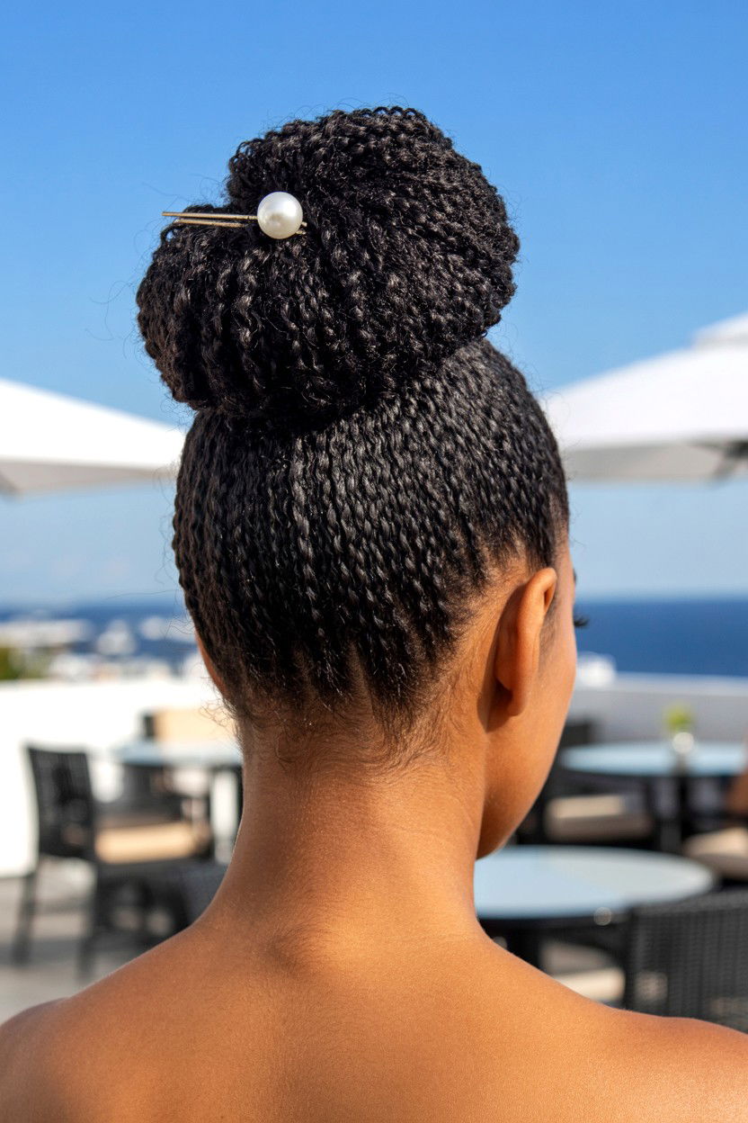 Top Knot - 25 Valentine's Day Natural Hair Ideas