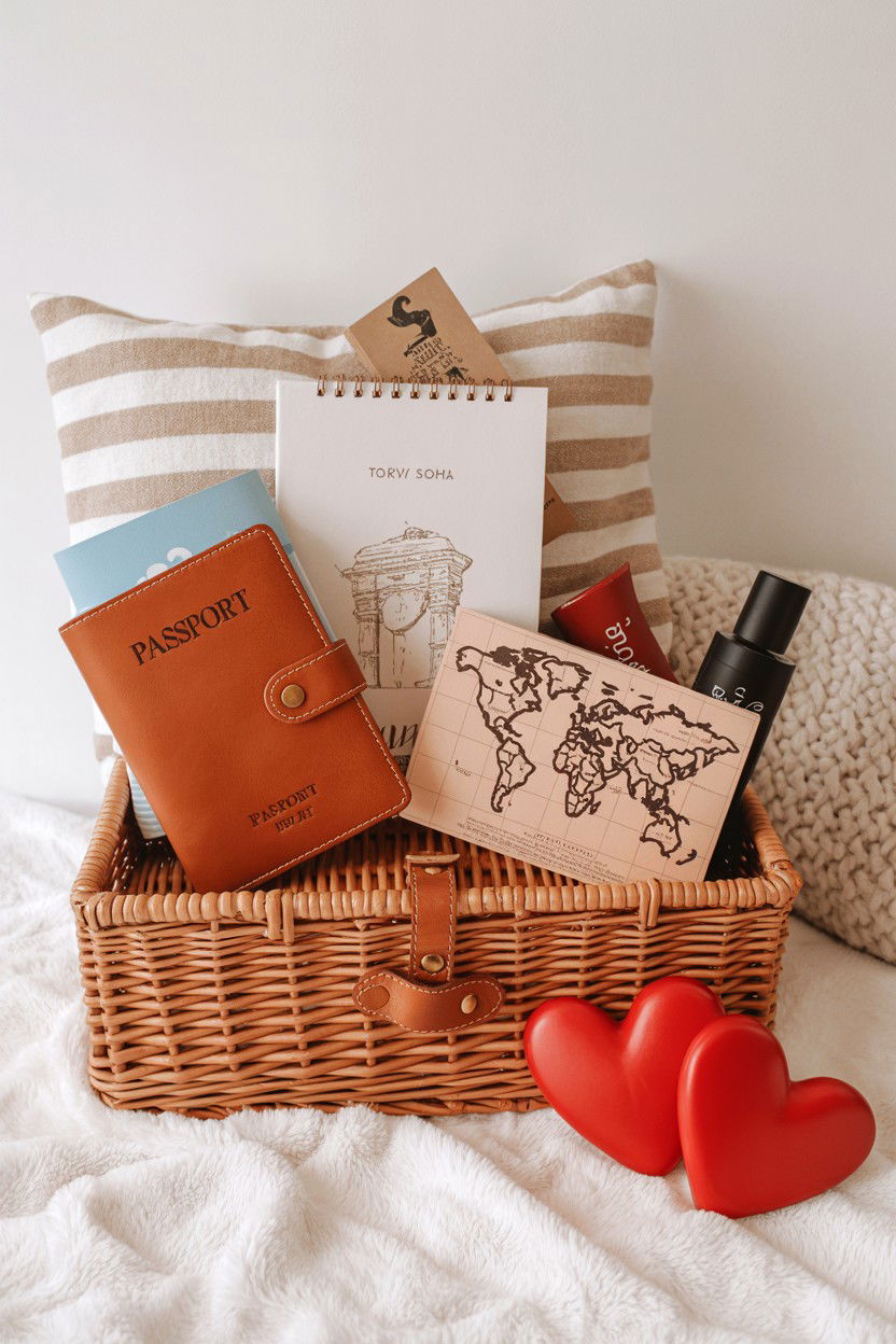 Travel Gift Basket - 25 Valentine's Day Gift Basket Ideas for Her