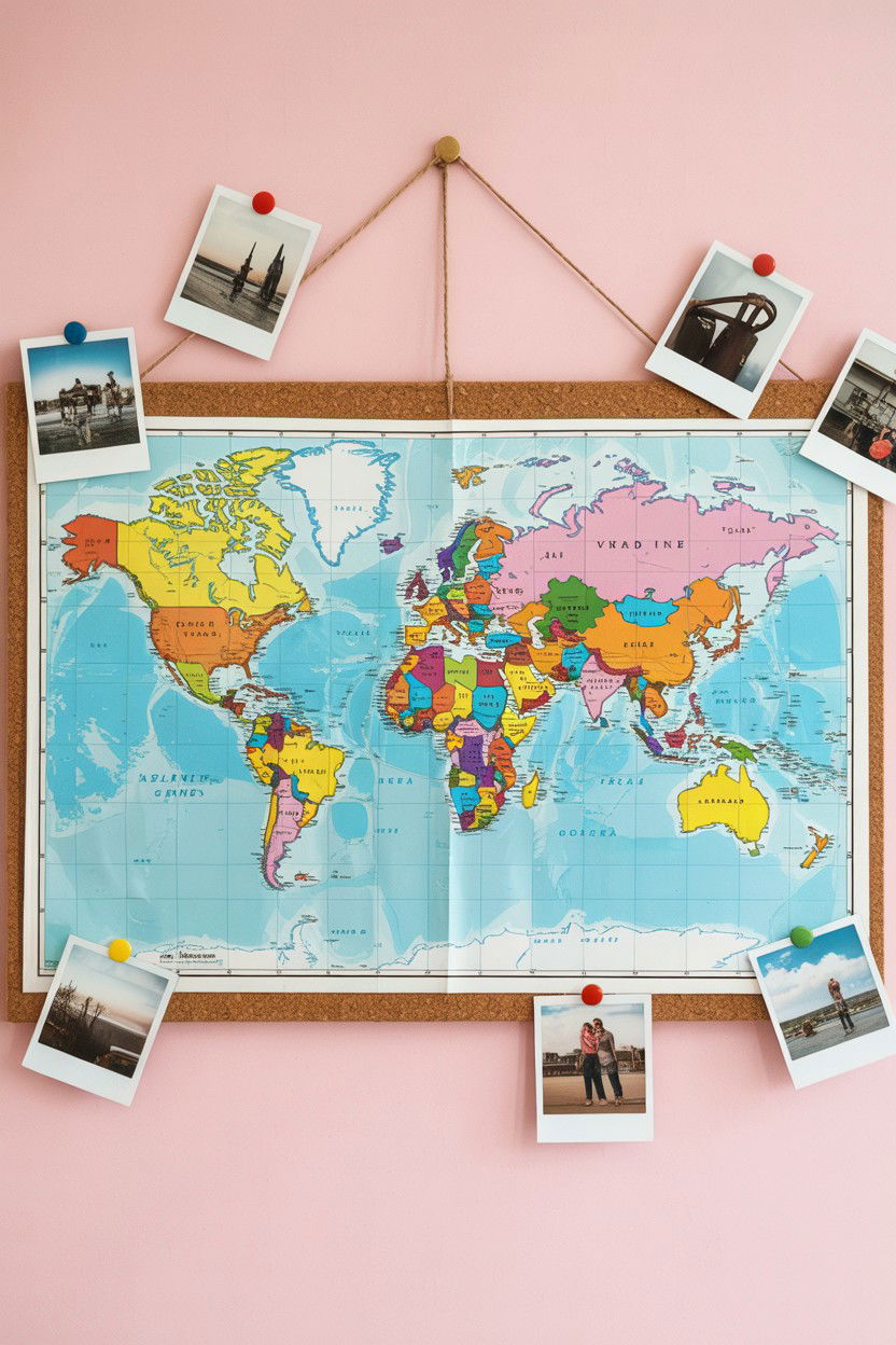 Travel Map With Pins - 25 Valentine's Day Map Gift Ideas