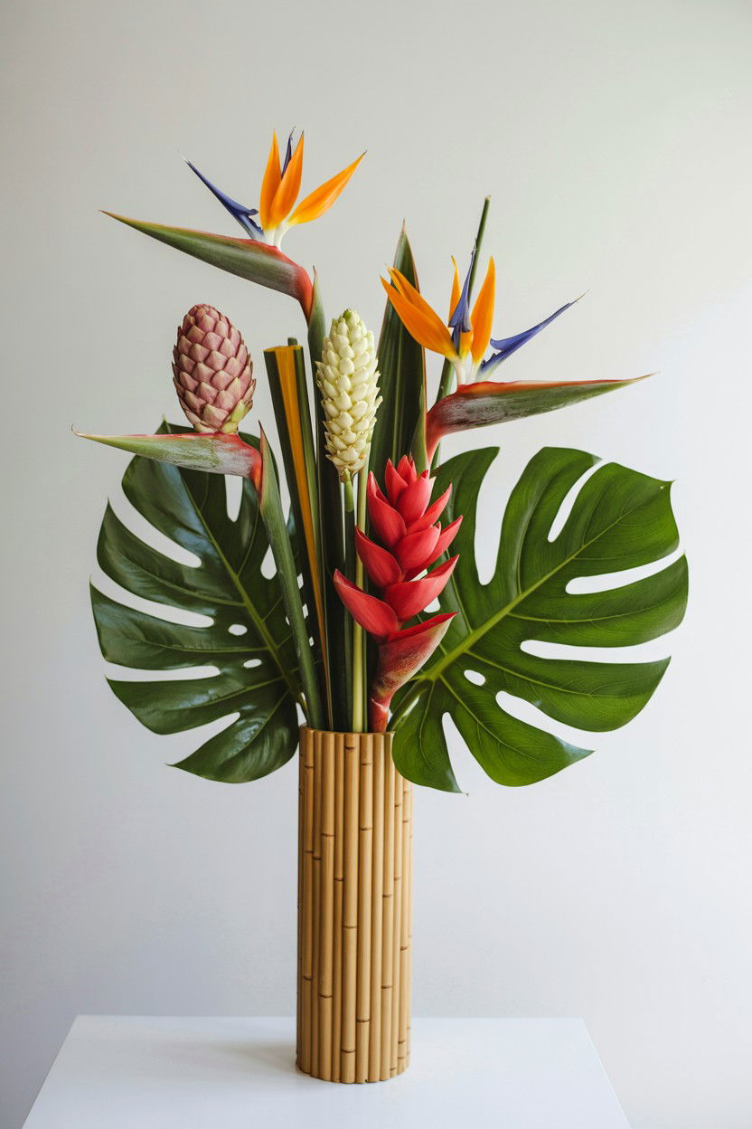 Tropical Flower Bouquet - 25 Valentine's Day Flower Arrangement Ideas