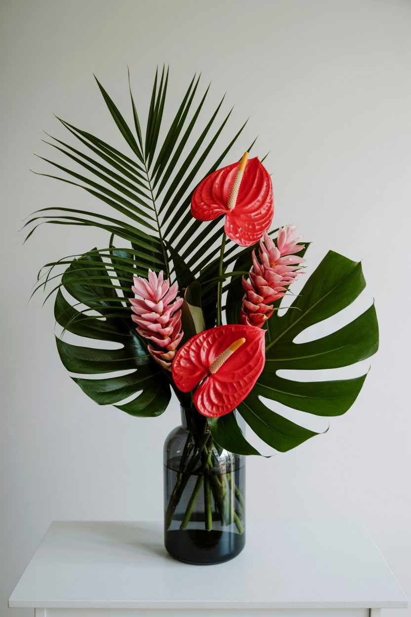 Tropical Flower Centerpiece - 25 Valentine's Day Flower Centerpiece Ideas