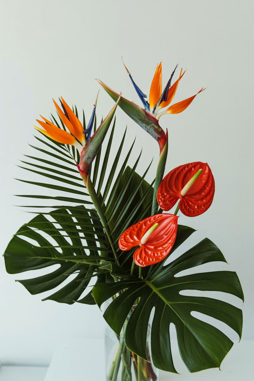 Tropical flower arrangement - 25 Valentine's Day Bouquet Ideas