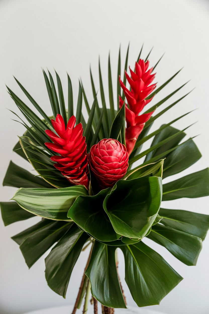 Tropical red wedding bouquet - 25 Valentine's Day Wedding Bouquet Ideas