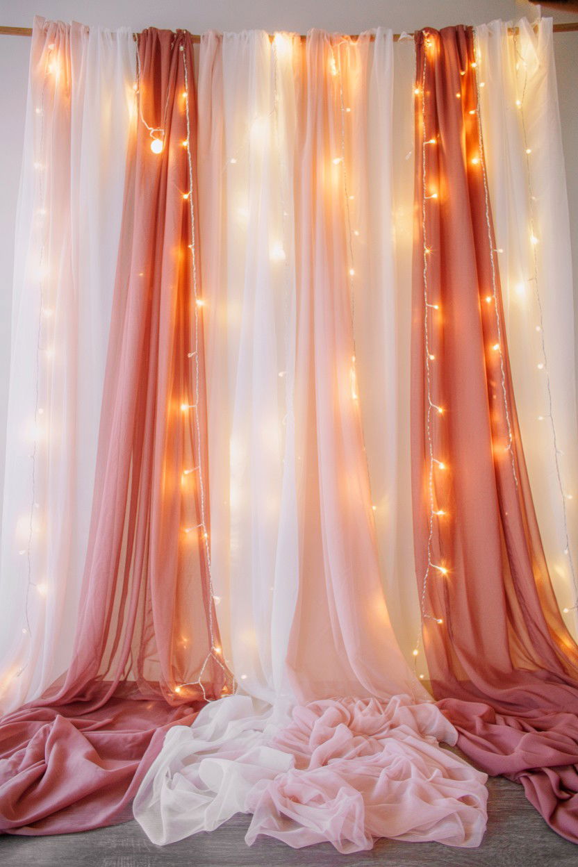 Tulle Fabric Backdrop - 25 Valentine's Day Party Backdrop Ideas