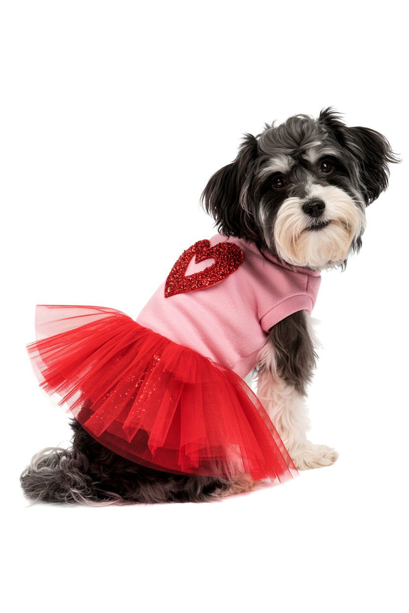 Tulle Skirt Valentine Pet Sweater - 25 Valentine's Day Pet Sweater Ideas