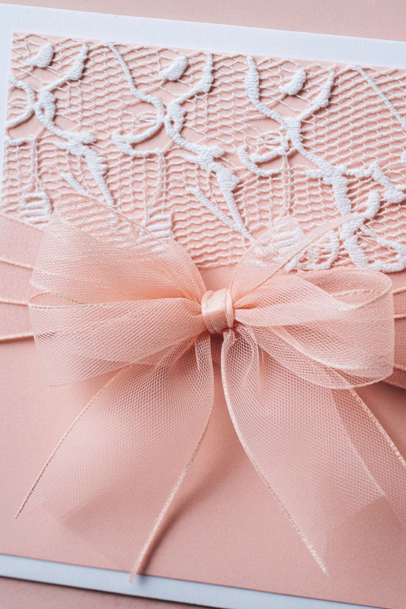 Tulle and lace card - 25 Sentimental Valentine's Day Card Ideas