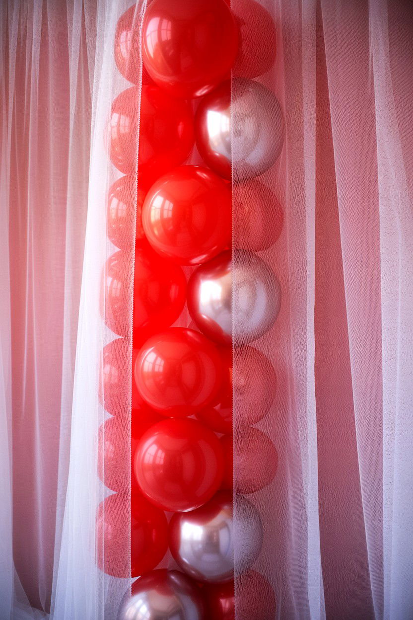 Tulle balloon arch - 25 Valentine's Day Balloon Arch Ideas
