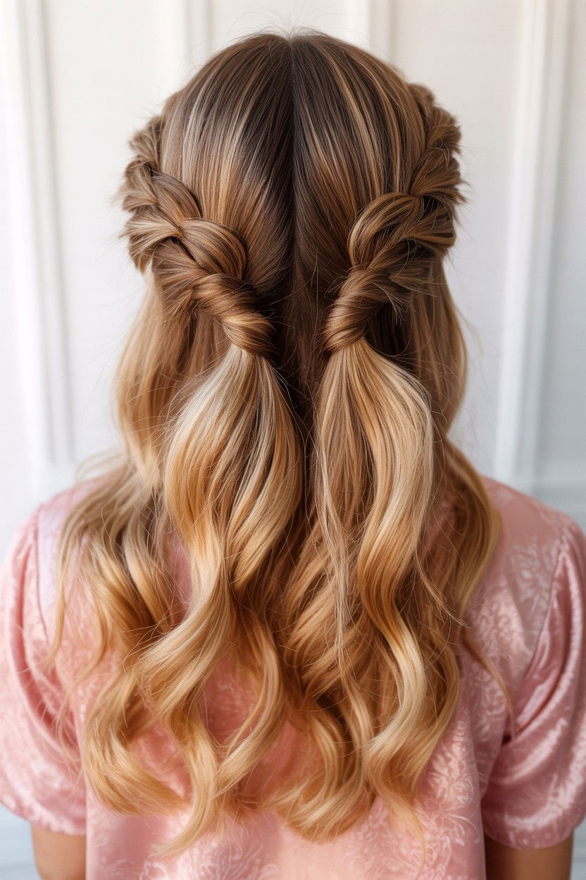 Twisted Half Up Waves - 25 Valentine's Day Half Up Half Down Hair