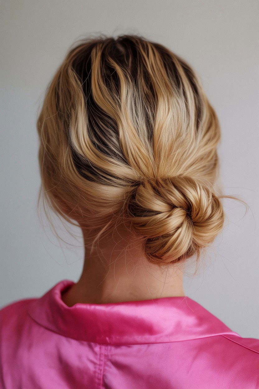 Twisted Low Bun - 25 Valentine's Day Low Bun Hairstyles