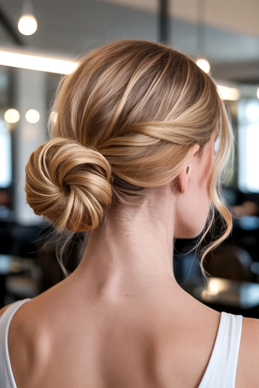 Twisted Low Bun - 25 Valentine's Day Updo Ideas