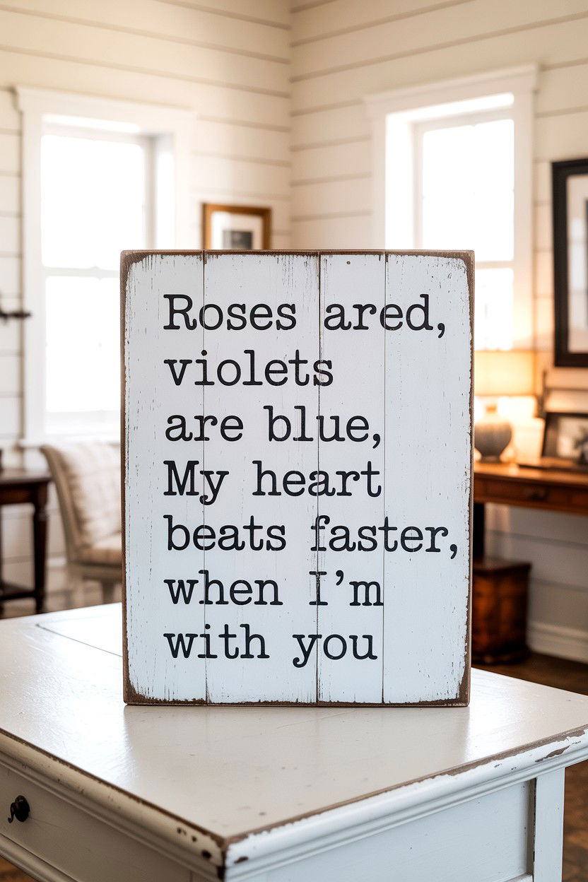 Typewriter font valentine sign - 25 Farmhouse Valentine's Day Sign Ideas