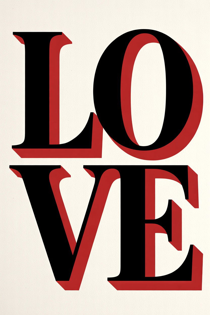 Typography Valentine Card - 25 Modern Valentine's Day Card Ideas