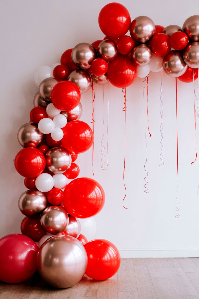 Valentine Balloon Installation - 25 Valentine's Day Reception Ideas