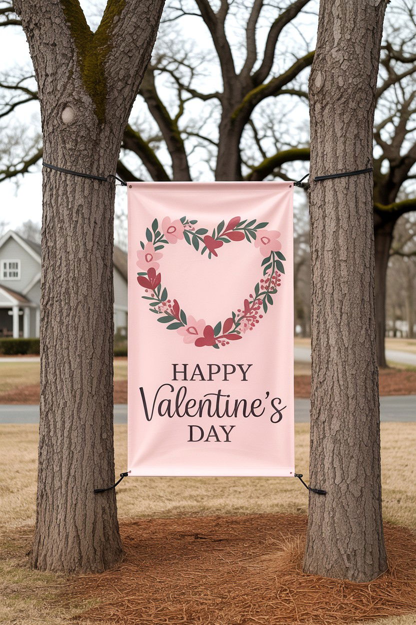 Valentine Banner Sign - 25 Valentine's Day Yard Sign Ideas