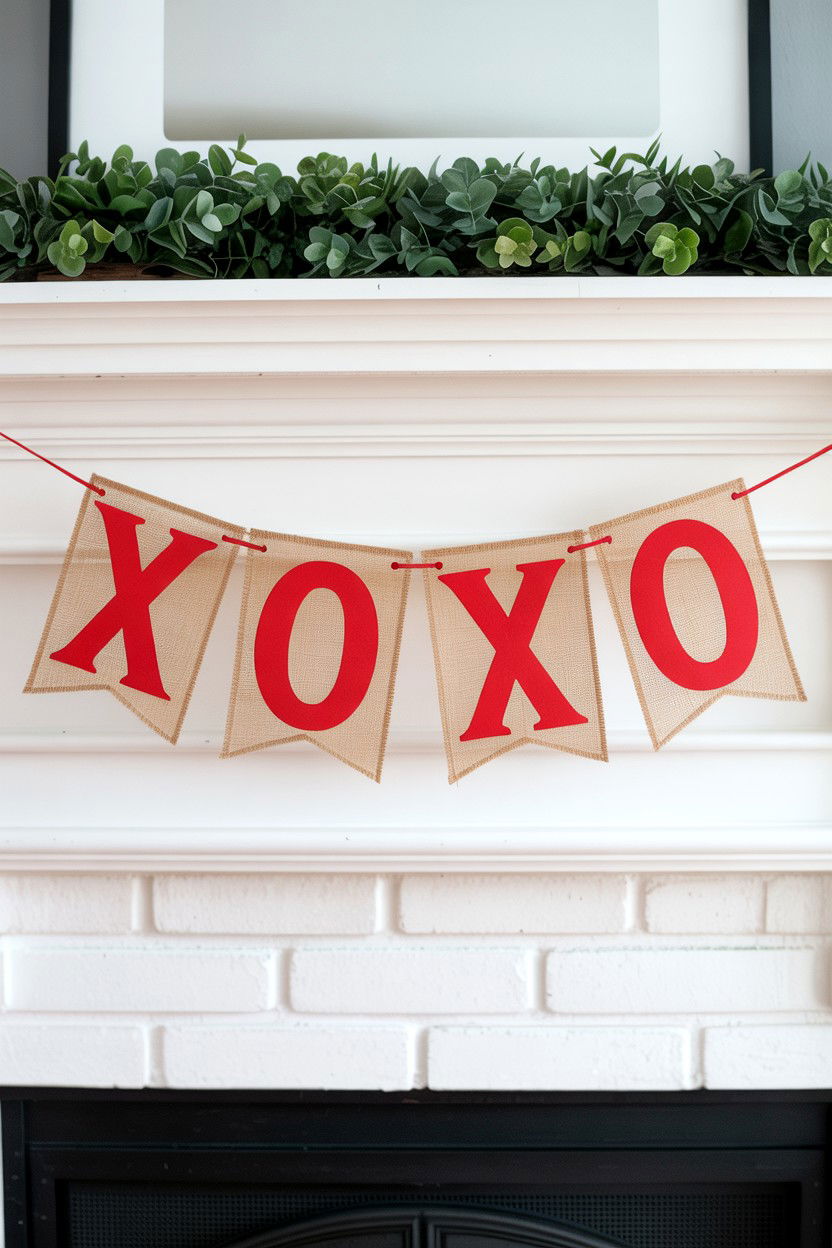 Valentine Banner - 25 Valentine's Day Home Decor Ideas