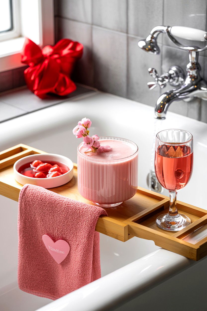 Valentine Bath Caddy - 25 Valentine's Day Bathroom Decor Ideas