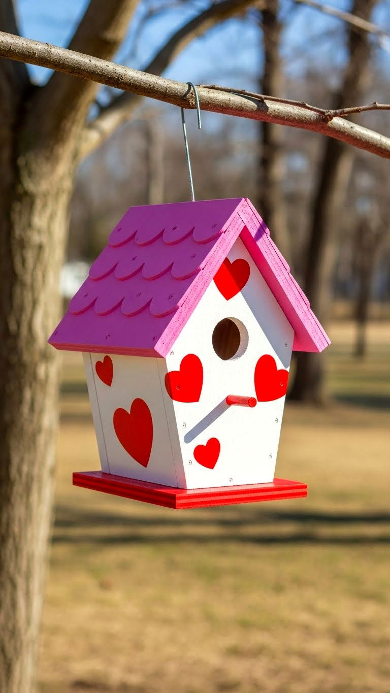 Valentine Birdhouse Decor - 25 valentine's day outdoor decor ideas