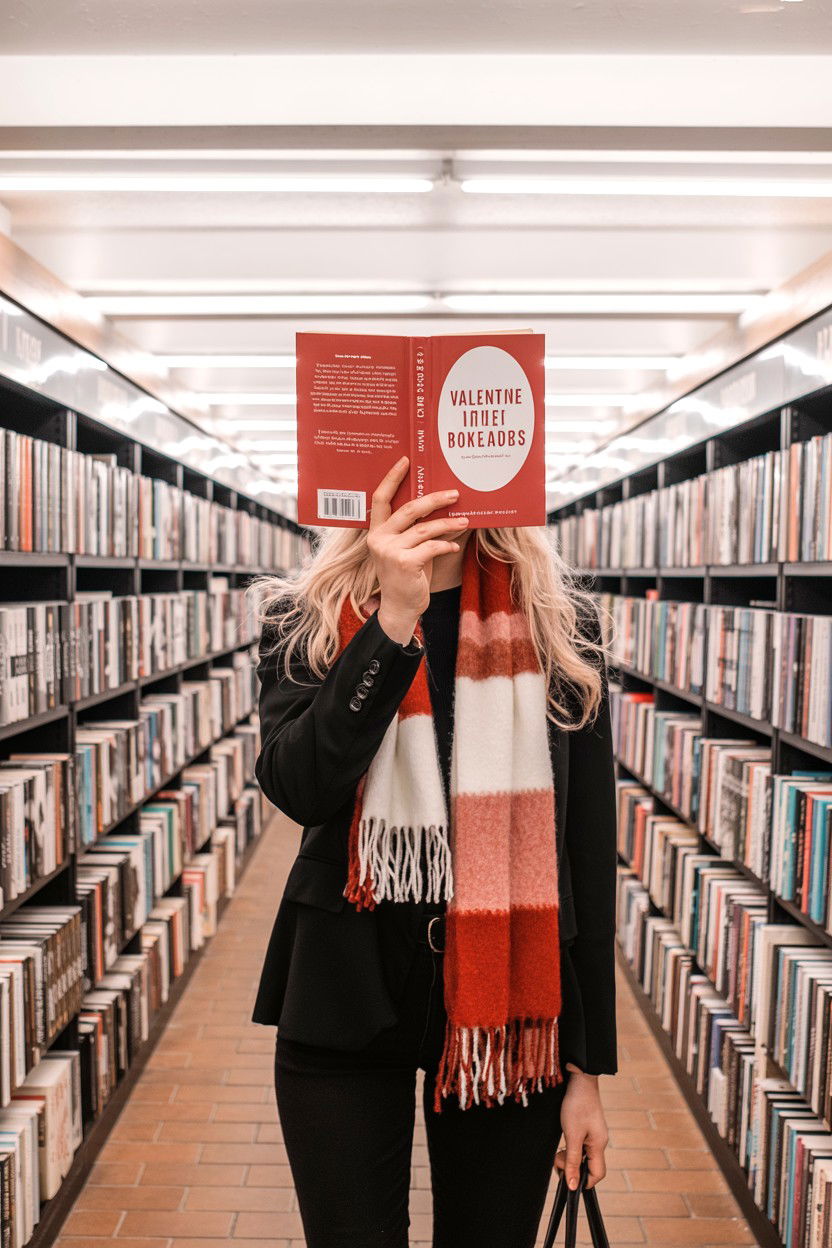 Valentine Bookstore Date - 25 Valentine's Day Instagram Photo Ideas