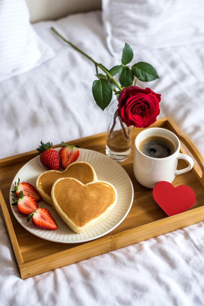 Valentine Breakfast In Bed - 25 Valentine's Day Home Surprise Ideas