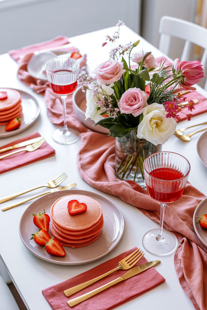Valentine Brunch Table - 25 Valentine's Day Bachelorette Party Ideas