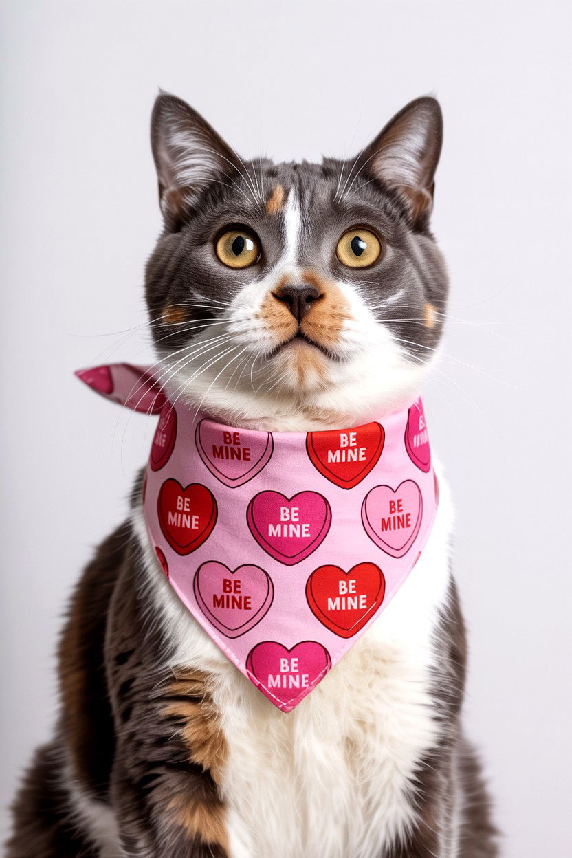 Valentine Cat Bandana - 25 Valentine's Day Ideas for Cats
