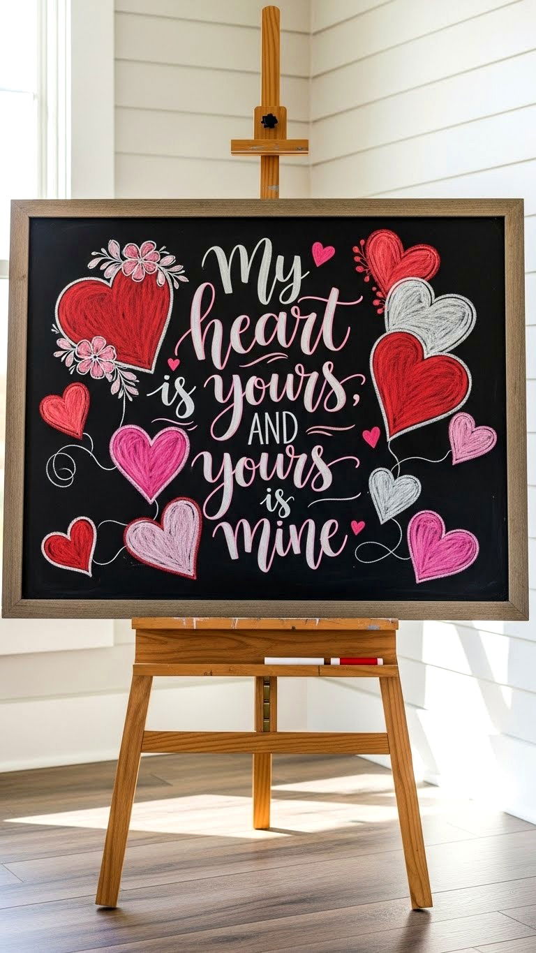 Valentine Chalkboard Sign - 25 valentine's day outdoor decor ideas