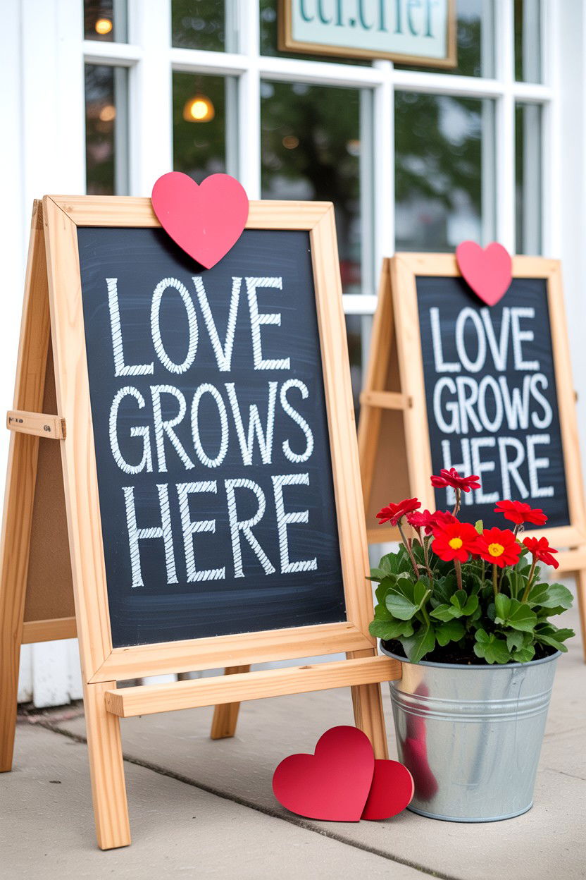 Valentine Chalkboard Signs - 25 Valentine's Day Patio Decorating Ideas