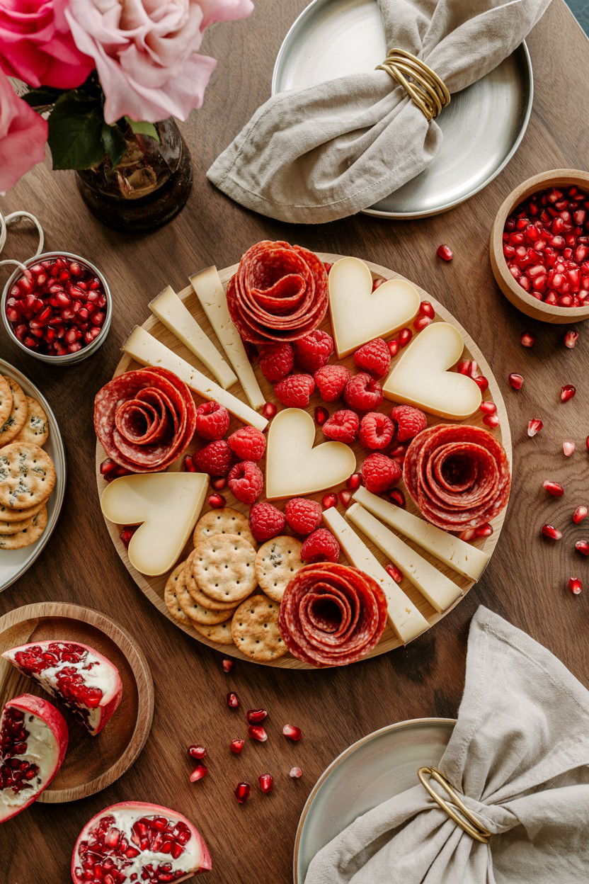 Valentine Charcuterie Board - 25 Valentine's Day Party Food Ideas