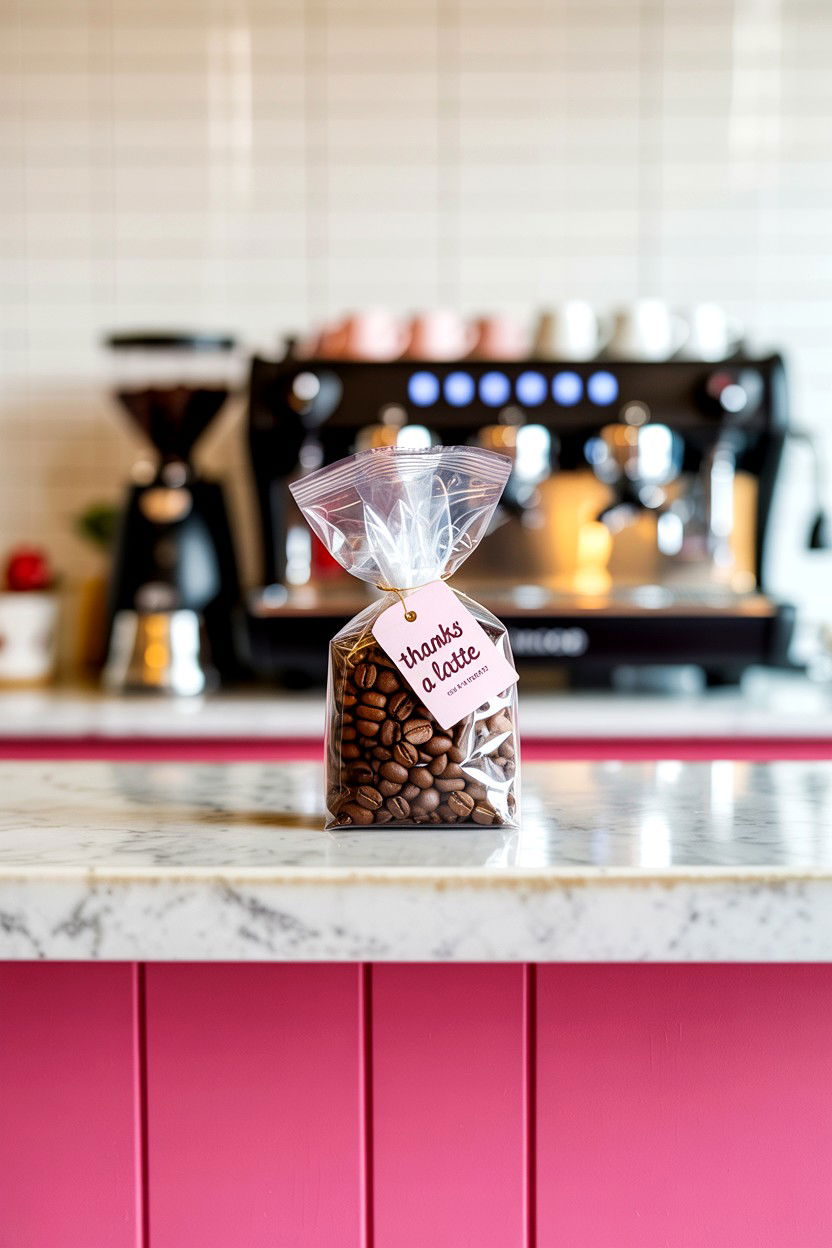 Valentine Coffee Bean Bags - 25 Valentine's Day Cellophane Bag Ideas